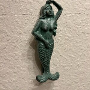 Mermaid Cast Iron door knocker Green